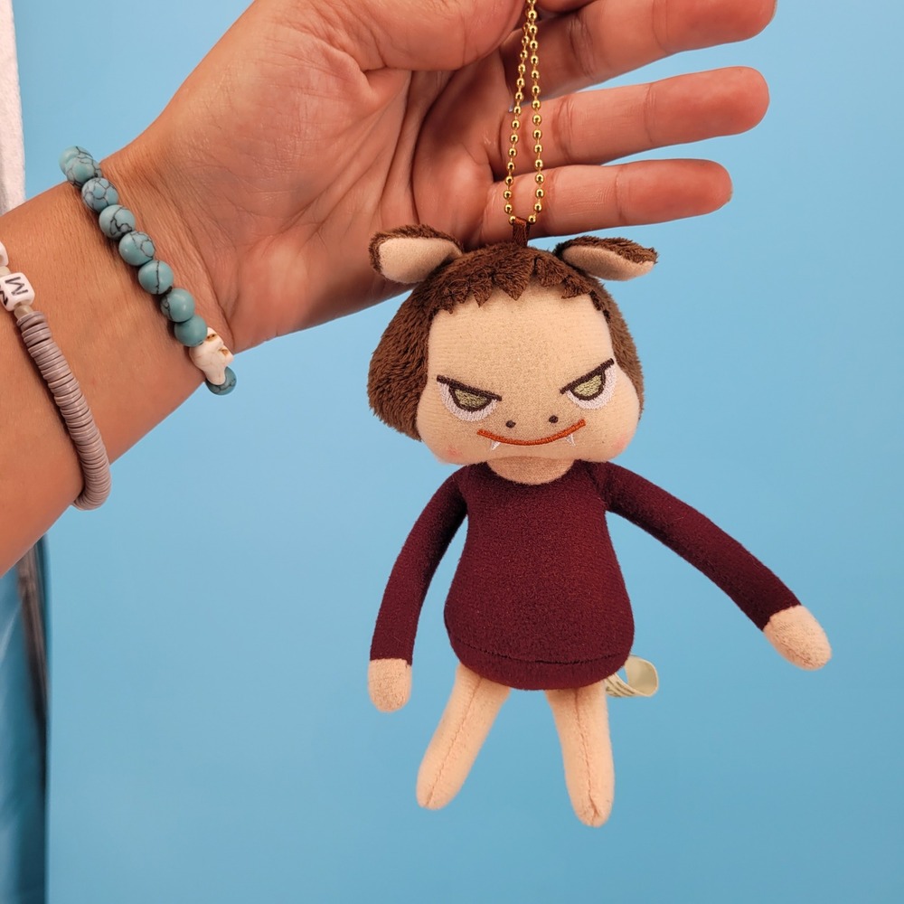 Authentic Yoshitomo Nara Walk On Plush My Blackguard Angel Keychain Mascot Doll
